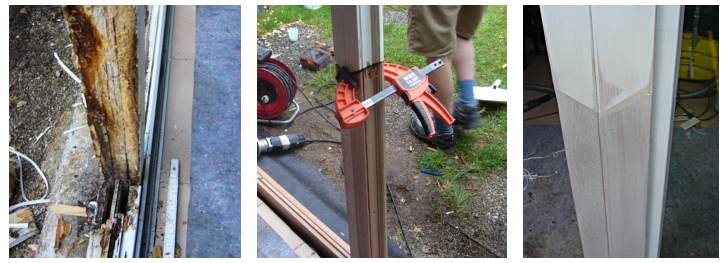 Entfernung verfaulter Teile an einem Fenster