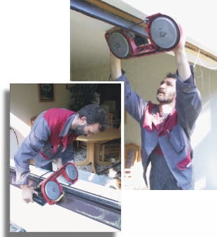 Einschubfenster - vorhandener Holzrahmen aussägen