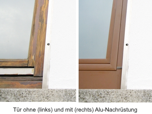 Alu NAchrüstung an alten Fenster und Türen